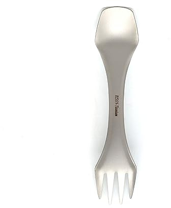 RISON Titanium 3-in-1 Eco-Friendly Spork-Fork-Knife, Lightweight Multitool for Backpacking, Camping, Outdoor