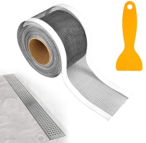 OLRWSLG Haarfänger für Dusche und Badewanne - 10m Abfluss Haarsieb aus PVC-Gaze, 70 cm Breit, Mit Plastikspachtel - Einweg Duschabfluss Mesh Aufkleber für Balkon, Küche, Bad