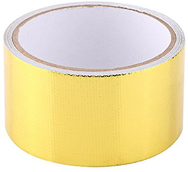 Jadeshay Film de Protection Thermique, Ruban adhésif réfléchissant en Feuille d'aluminium pour Voiture (1 Rouleau, 5,1 x 4,9 m, doré).