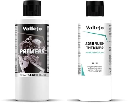 Vallejo SURFACE PRIMER Blanco 200 ml + Diluyente Aerógrafo 200 ml