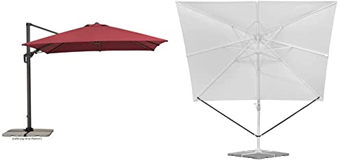 Schneider Sonnenschirm Rhodos Twist, bordeaux & Windsicherung für Ampelschirme, 313-00, schwarzes Polyesterband, 0.09 kg