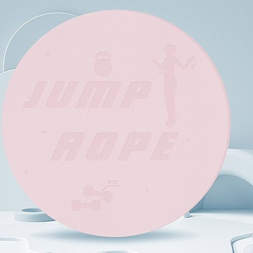 ToeWoe Springseil-Matte Rund rutschfest Seilsprungmatte 8mm Dicke Trainingsmatte Schockabsorbierend für Crossrope-Übungen (Color : Pink, Size : 60cm)