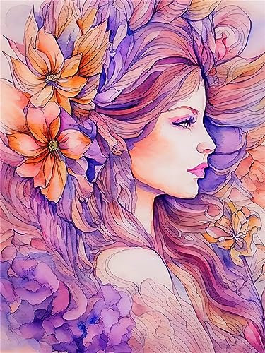 5D Diamond Painting 80x120cm DIY Mosaik Bastelset Kinder Malen Nach Zahlen Diamont Painting Basteln Erwachsene Bastelset, Abstraktes Mädchen Diamant Painting Bilder für Home Büro Room Décor W-278