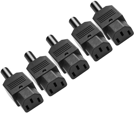 JSADZKJ IEC C13 Conector de Enchufe de alimentación C13 Enchufe Hembra extraíble Adaptador de Corriente de 3 Pines Conector de Enchufe 250V 10A AC Adaptador de extensión (5 PCS)