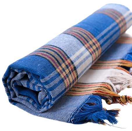 Heré Mood Hamamtuch Traditional Hamamtuch Groß 80x160 Klassische Saunatuch Strandtuch, (1-St), Ihr Elegantes Sauna-, Bade- und Strandtuch für ultimativen Komfort (Blau)