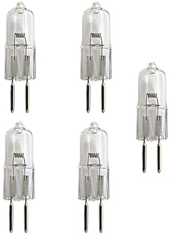 JZLBBC 5PCS Halogen Bulbs GY6.35 12V 20W Halogen Light Bulbs G6.35 12V 100W Clear Capsule GY6.35 Bi Pin Base Lamp for Crystal Lamp Projector,35W