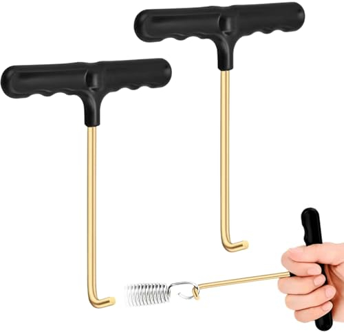 Trampolin Federzug Werkzeugsatz, 2 Stück Trampolin Frühling Werkzeug Puller Haken Trampolin Peg Puller mit Kunststoffgriff für Springen Trampolin Frühling Installation
