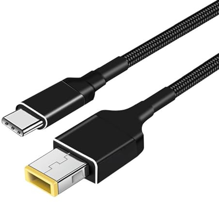 BEYEE USB C to Slim-Tip Laptop Charging Cable, Type C Male to Square Converter Adapter 6.5ft 100W PD Power Charger Supply Extension Cord for Lenovo Yoga T470s T470 T460s T450 T450s ThinkPad X1
