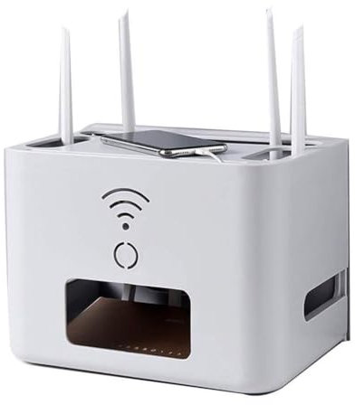 Storage Racks Unit Shelf Floating Shelf Router Storage Box WiFi Rack Living Room Power Strip Wireless Set-top Box Free Punch