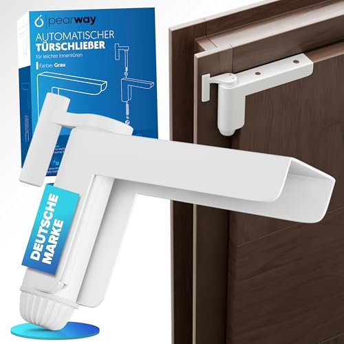 Pearway automatique sans perçage - Solution bien pensée contre les courants d'air - Ferme-porte silencieux chambre - Peut fermer gauche et droit