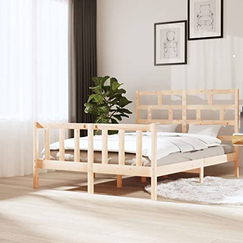 Iiaky Massivholzbett Bettgestell Bed Frame Bett Mit Bettkasten Hausbett Bett Massivholz Kiefer 160x200 cm - 3101358