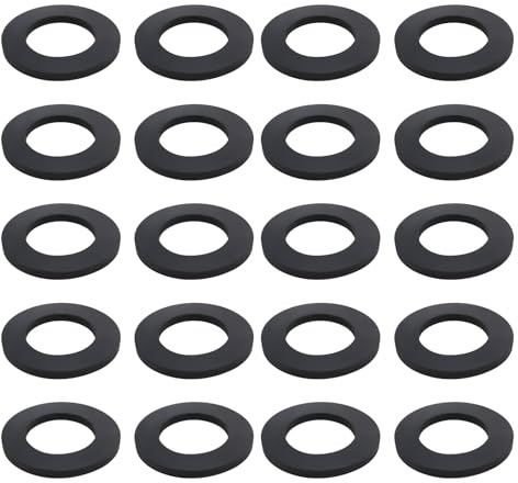 The Lord of the Tools Lot de 2 Rondelles Caoutchouc Nitrile Lave-linge 3/4 Pouces Rondelles Plates Lave-vaisselle Rondelles d'espacement Rondes Tuyau d'arrivée D'eau Froide 3/4 Pouces Noir