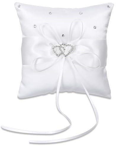 Psyqtsuary Ringträgerkissen, Ringkissen für Ringträger, Perlen, Ringkissen, Hochzeitsringkissen für Hochzeit, Party, Hochzeitszeremonie, Antrag