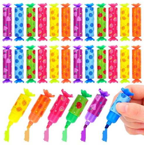 KOSTACHI Mitgebsel Kindergeburtstag 6/7/8/9/10 Jahre, 30 Pcs Mini Textmarker Kinder Set für Kindergeburtstag Gastgeschenke & Give Aways Kindergeburtstag
