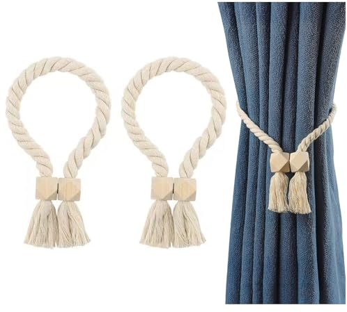 Yuannee Starke Magnetische Vorhang-Raffhalter,2 PCS Vorhang Raffhalter Gardinen Raffhalter Handgewebt Vorhang Zusammenhalter Magnetische Raffhalter für Gardinen für Kinderzimmer Büro Schlafzimmer