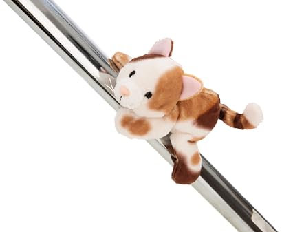 NICI MagNICI Glückskatze 12cm - braun - Kuscheltier mit Magnet – Plüschtier haftet auf Metalloberflächen, Magnettafeln und Taschenhänkel als Reisebegleiter – tolle Geschenkidee | 62135