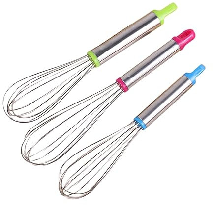3 Pièces Fouet à Œufs en Acier Inoxydable Manuel Cuisine
