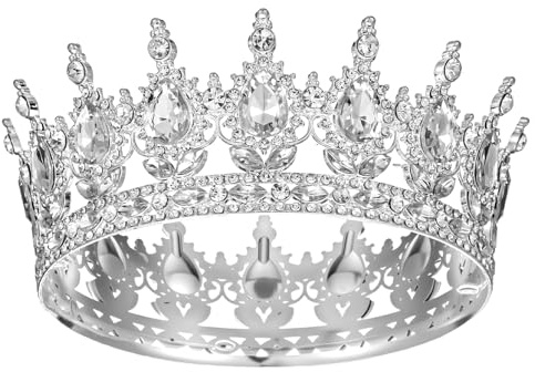 1 styck krona, damer, flickor, kristall, tiara, prinsessa, tiara, kristallkrona, damer, vintage, tiara, krona för kvinnor, glitter, brud, diadem, hårdekoration för brudkrona, bröllop, bal, party, A, L
