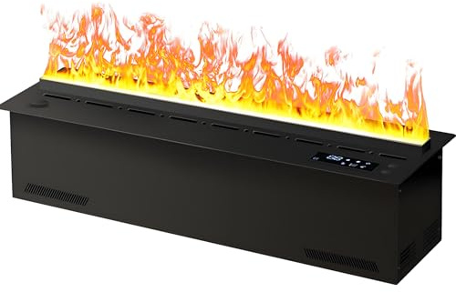 ZXSYYDS Cheminée électrique 3D à Vapeur d'eau, Humidificateur à Atomisation, Flamme Atomisée Réaliste Encastrée, avec Télécommande Et Minuterie, Adaptée à De Nombreux Scénarios,120cm