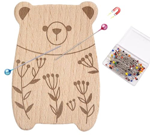 Ahuuen Magnetic Needle Minder | Magnetic Needle Holder with Animal Shape,Multi-Purpose Pincushion with 100 Pins, Cartoon Paper Clip Organizer for Quilting Dressmaking Tailoring Crafting