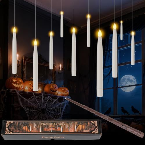 10 velas flotantes LED con mando a distancia, reutilizables, funcionan con pilas, para decoración de Navidad, decoración de habitaciones, bodas y fiestas