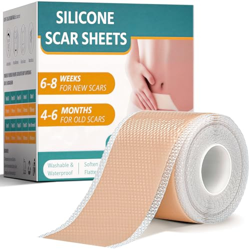 ECHOBUY Pansement Silicone Cicatrice Silicone Scar Sheets (4cm x 300cm) Réutilisable Bande Silicone Cicatrice Patch Cicatrisant par Les Cicatrices Causées la Césarienne les Chéloïdes Brûlures