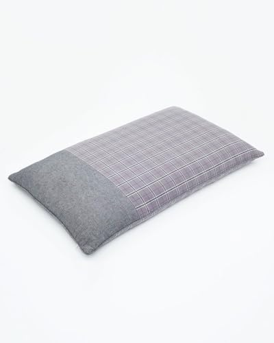 Buckwheat Neck Pillow Adjustable Firmness, Buckwheat Pillow for Sleeping with Breathable Pillowcase, Firm Cervical Support Pillow for Back and Side Sleepers, Grey 19x11