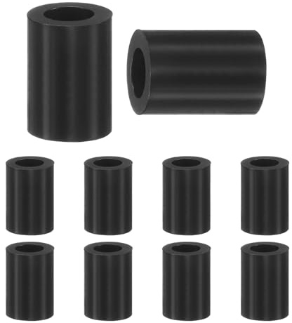 M METERXITY 100 Pezzi Rondelle In Nylon 4.2mm DI 7mm DE 10mm Lunghezza Nero | Per Viti/Bulloni M4 Prese Elettriche/Interruttori, Rondelle Spaziatrici Rotondo In Plastica Non Filettate