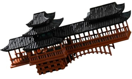 Angoily Mini Pont de Jardin Japonerie Décoratif pour Bonsaï et Aquarium, Grosse Figurine 21x8x9 Cm en Plastique Résistant aux Intempéries, Décoration Extérieure et Intérieure Zen