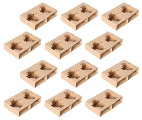 SHINEOFI Porte-gobelets en Carton Ondulé 2 Tasses, Plateau à Gobelets en Papier Recyclé, Support Boissons à Emporter pour Café, Thé ou Lait, Lot de 50 Pièces, Accessoire Restauration
