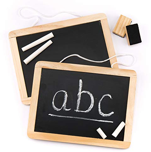Baker Ross AR287 Wooden Chalk Board Sets - perfect Craft Supplies For Boys and Girls (Pack of 2), Black, 21cm x 16cm
