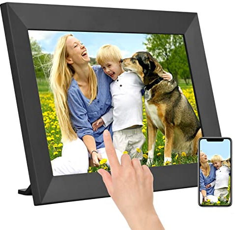 Andoer Marcos Fotos Digitales WiFi de 10.1 Pulgadas con IPS Pantalla táctil 1280 * 800 Foto 1080P Video 16GB Almacenamiento Soporta rotación automática para Compartir Fotos a través de la aplicación