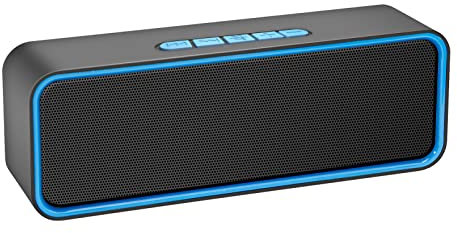 Sonkir Enceinte Bluetooth, Haut Parleur Portable sans Fil Bluetooth 5.0 avec Basse Stéréo Haute Fidélité 3D, Batterie intégrée de 1500 mAh (Bleu)