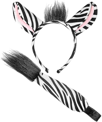 W WIDMANN MILANO Party Fashion - Tier Kostüm Accessoire Set | Kostümset mit Haarreif und Schwanz, verschiedene Tierdesigns, Cosplay, Mottoparty, Theater, Karneval