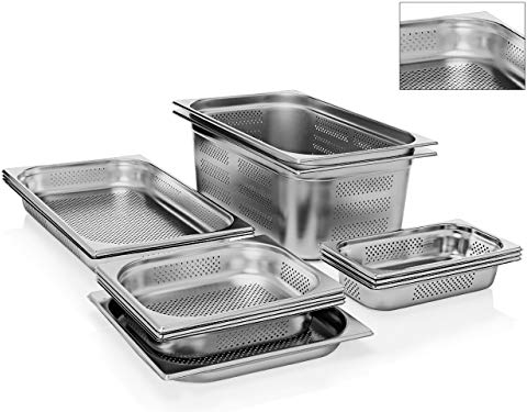 heychef. - GN Behälter gelocht 1/1-65 mm - 9 Liter - Edelstahl | weitere GN Größen & Tiefen direkt auswählbar