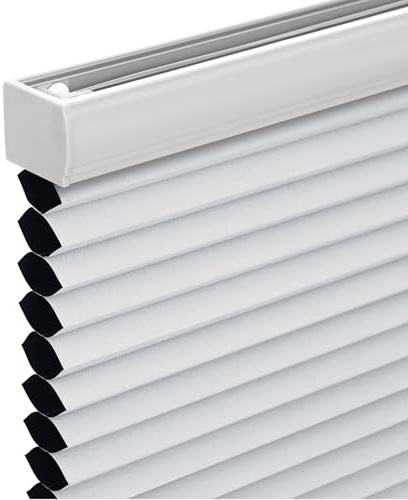 Changshade Cordless Cellular Shades, Blackout Honeycomb Shades for Windows, Pull Down Pleated Blinds, Easy to Install for Indoor Windows and French Doors,35 W x 72 H, White