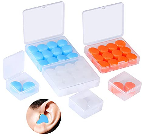 zhibeisai 21 Pairs Silicone Earplugs for Sleeping Noise Cancelling Sound Blocking Silicone Ear Gels Deep Sleep Silicone Ear Plugs Reusable Noise Cancelling Earbuds Earplugs Washable Earplugs 32dB NRR