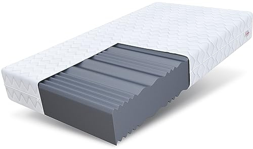 FDM Comfort Plus Schaumstoffmatratze 180x200 cm Höhe 24 cm 7-Liegezonen Matratze Kaltschaum H3 Öko-Tex Allergikergeeignet Bezug Waschbar Abnehmbar Weiß