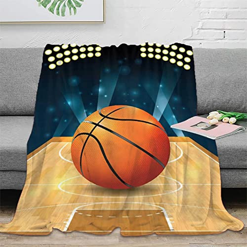 Boceoey Decke Sofa Kuscheldecke Flauschig 150x200 cm - Weich Warme Fleecedecke für Bett Couch - Wohndecke als Couchdecke Bettüberwurf Tagesdecke Campingdecke Basketball