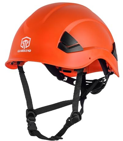 Casque de Sécurité, Casques de Protection EN397 avec Trous d'aération, 52 à 64 cm Tour de Tête Réglable, Matériau ABS Résistant pour Hommes Femmes (Orange)