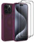 32nd Magnetic case cover for iPhone 15 Pro Max (6.7) Compatible with MagSafe + 2 Screen Protectors, Slim Back Shockproof Protective Phone Cover - Burgundy