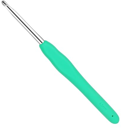 Coopay Häkelnadel 4,5 mm Mit Buntem TPR Griff - Ergonomische Häkelnadel für Arthritische Hände - Weicher Griff und Aluminium Häkeln