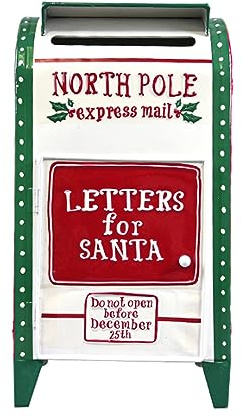 CUBANE Post Box, Wall Mounted Letterbox, Letter Boxletterbox Metal Mailbox Outdoor Garden Christmas Wishing Mailbox Leaving Message Post Box Standing Santa Mailbox Farmhouse Design Mailbox