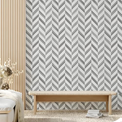 JOLIHOME Abziehen und Aufkleben Kontaktpapier Selbstklebend Silber und Grau Holzplanken Tapete Abnehmbar Klebrige Rückseite Plastik Vinylfolie für Küche Schränke Dusche 44.5x500cm