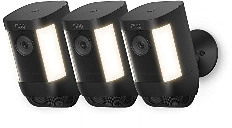 Ring Spotlight Cam Pro Wired by Amazon | Outdoor Security Camera 1080p HDR Video, 3D Motion Detection, Bird's-Eye View, LED Spotlights, alternative to CCTV | 30-day free trial of Ring Protect