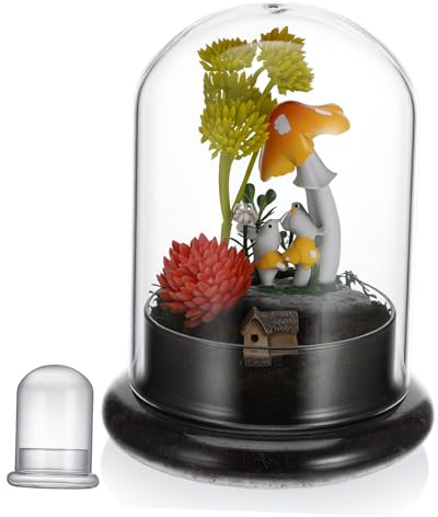 DEARMAMY Botella de Vidrio para Micropaisaje Musgo, Resistente Sequía y No se Deforma, Adecuado para Decoración de Sala y Dormitorio Estilo Cálido y Moderno