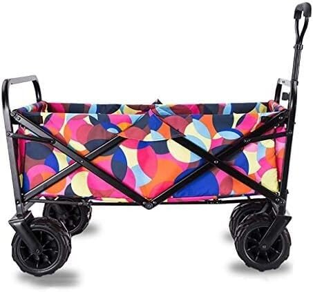 LXYDPZ Einkaufswagen, zusammenklappbarer Gartenwagen, robuster Wagen, multifunktionaler Einkaufswagen für Outdoor-Camping, Strand, Supermarkt, Handwagen