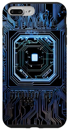 Carte mère Circuit Microchip Fond Noir Informatique Coque pour iPhone 7 Plus/8 Plus