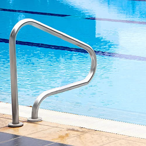 TQVLNMCR Corrimano Di Sicurezza per Piscinahiera, 80X80Cm/31,5X31,5 Pollici, Scaletta per Scale in Acciaio Inossidabile per Piscina Interrata per Ingresso Piscina Interrata