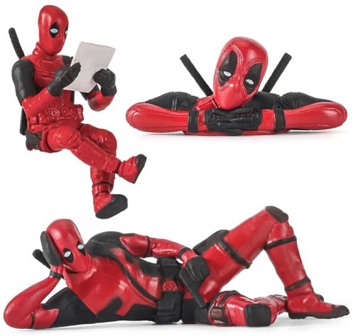 lomdung 3 Stück Auto Dekoration Charm Anhänger, Lustige Anime Deadpool Auto Hängen Ornament, Personalized Car Rear View Mirror Anhänger, Autozubehör zum Aufhängen für Frauen & Männer Ornament Gift